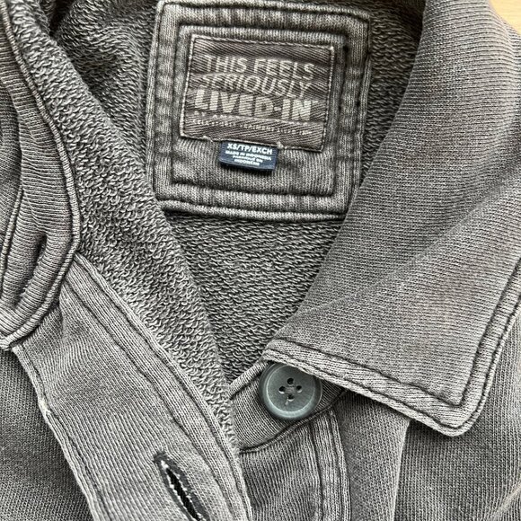 AE Oversized Fleece Shirt Botton Down Shirt - Picture 3 of 4